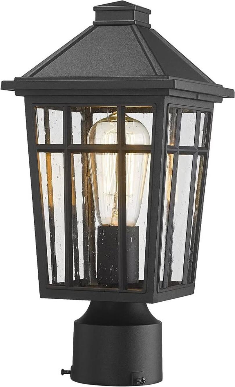 Darkaway Outdoor Post Lights Lamp Post Light Fixture, Waterproof Aluminum-Black